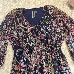 Julian Taylor Floral Long Sleeve Dress - Multicolor